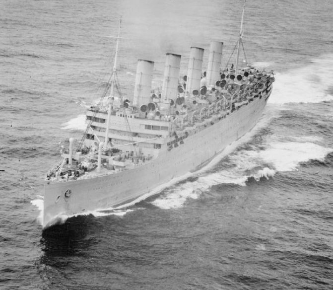 RMS Aquitania Painted in Battleship Grey