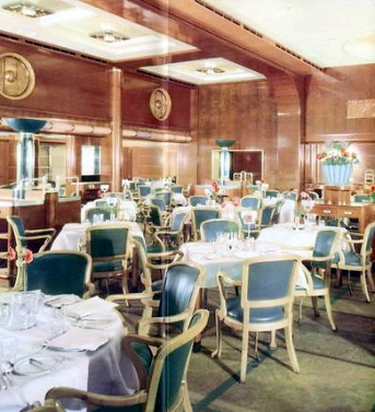 RMS Mauretania Cabin Class Dining Saloon