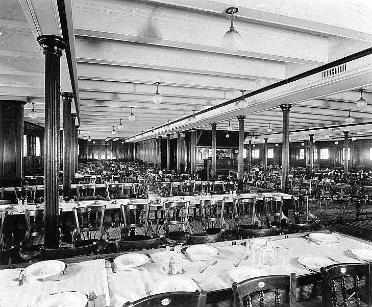 RMS Lusitania Third Class Dining Room
