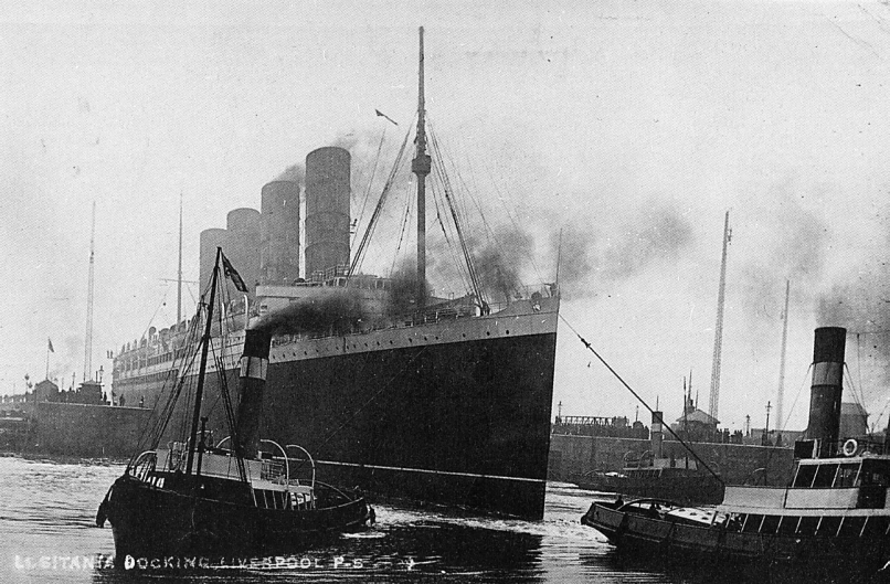 RMS Lusitania docked at Liverpool