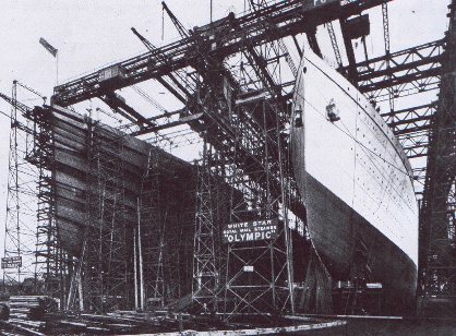 RMS Olympic on the stocks