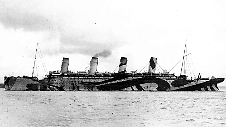 RMS Olympic painted in War Colours