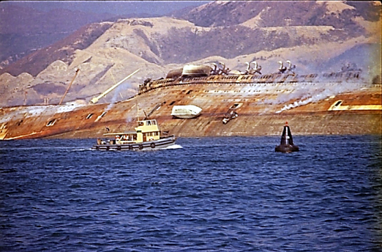 Photograph of Seawise University capsized - taken in January 1972 by an unknown photographer