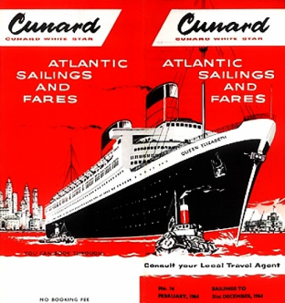 RMS Queen Elizabeth Fares and Sailing Schedule 1964
