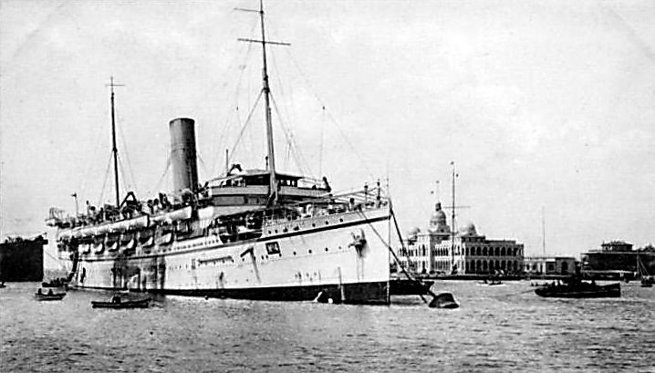 HMHS Rohilla (1906), pictured berthed at Port-Said in 1914