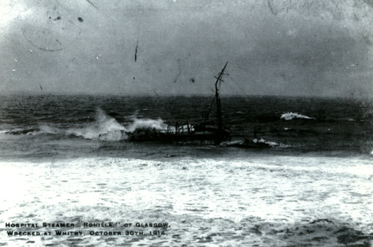 HMT Rohilla wrecked at Whitby 30 October 1914