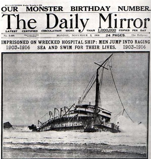 Daily Mail reporting new of the Rescue 2 November 1914
