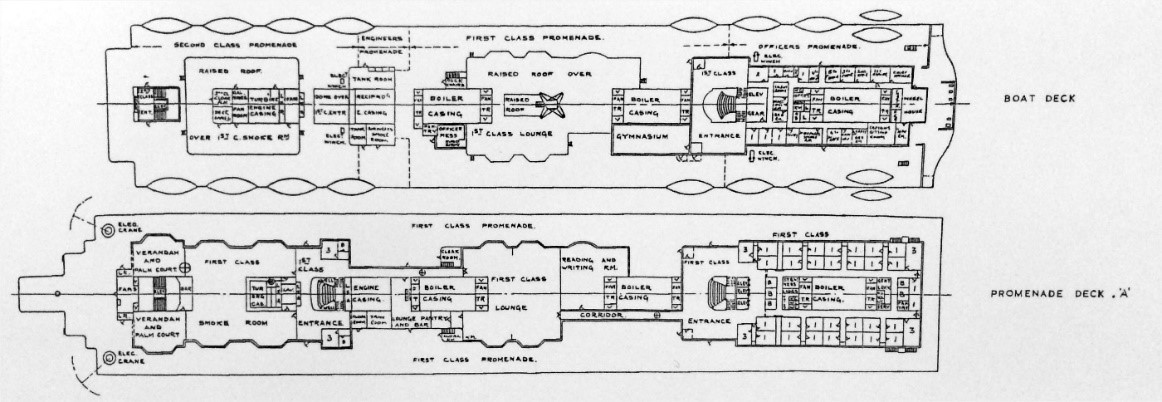 RMS Titanic lifeboat Deck Plan