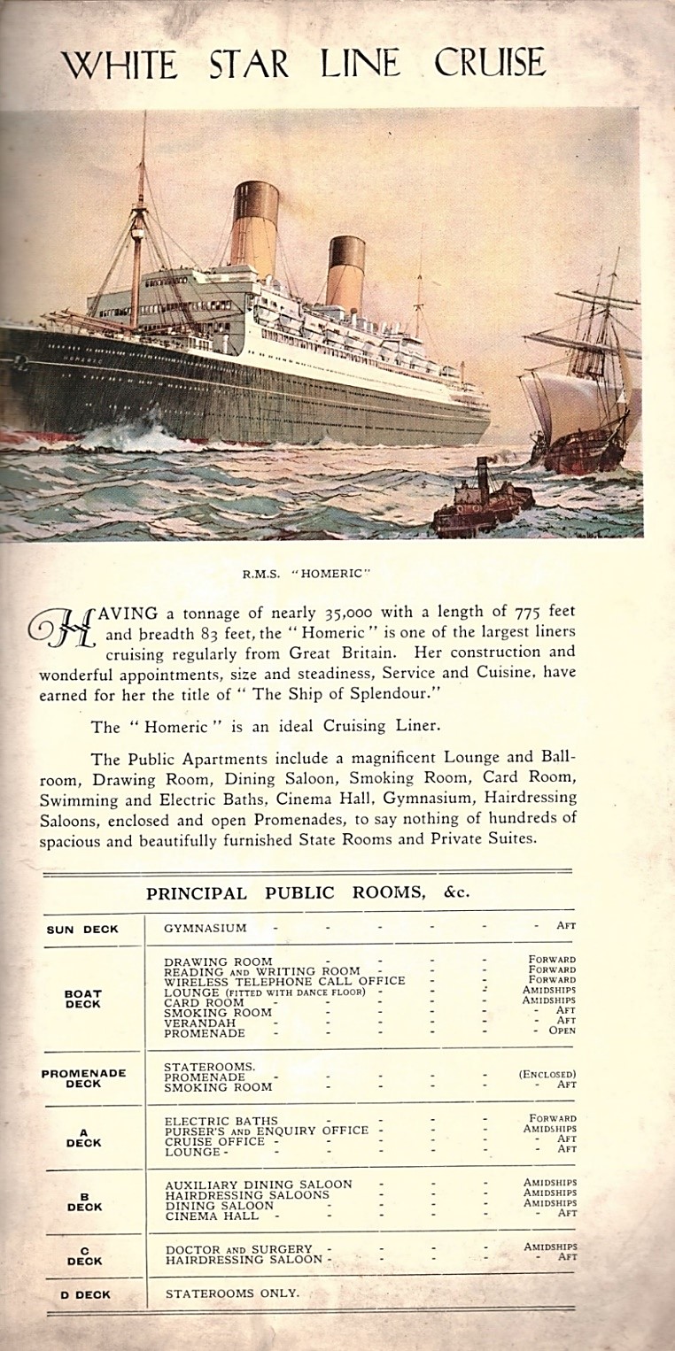 RMS Homeric Guide to Cruising 1932