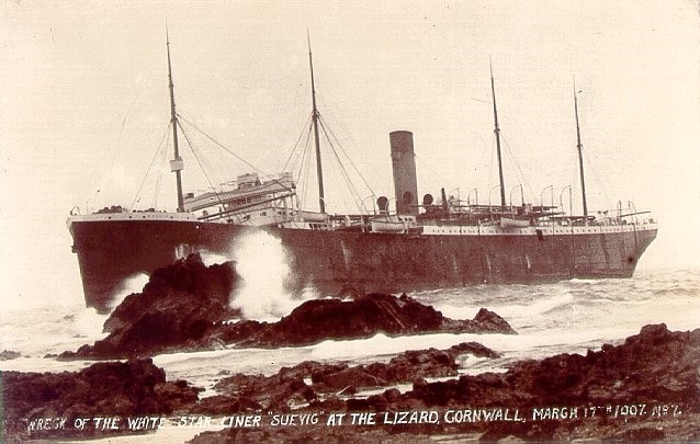 Wreck of SS Suevic on Maenheere Reef 1907